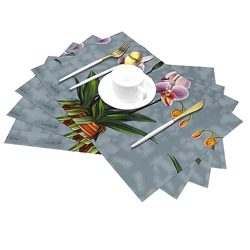 Set de table thermorésistant et antidérapant orchidée lavable facilement - 3