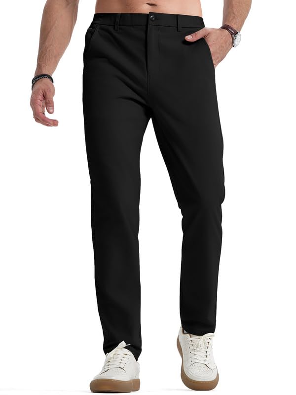 Elegancity Herren Chinohose Schwarz Stretch Freizeithose Regular Fit...