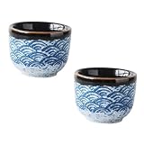 Cabilock 2 Peces Copa Transparent Japonesa Copa De Vi Saki Cafè De La Verema Vidre Antic Tasses De Sake De Porcellana Petit Japó Estil Japones Ceràmica Decoracions