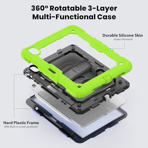 Étui intégral iPad Air 11 M4 avec protège-écran et support vert - 2