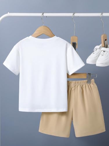 Image of COZYEASE Boys' 2 Piece Outfits Summer Shorts Sleeve Graphic T Shirts and Shorts Sets Vacation Beach Clothes