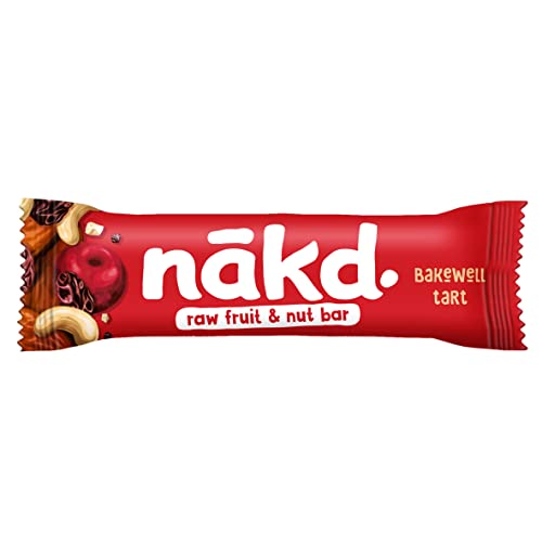 Nakd Bakewell Tart Natural Fruit & Nut Bars - Vegan - Healthy Snack - Gluten Free - 35g x 48 bars