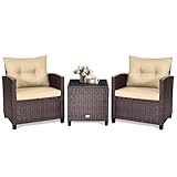 KOTEK Juego de muebles de patio de 3 piezas, balcón