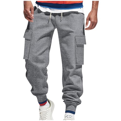 Joggers Pants for Men Drawstring Multiple Pockets Cargo Pants Exercise Bind The Feet Trousers Fashion Breathable