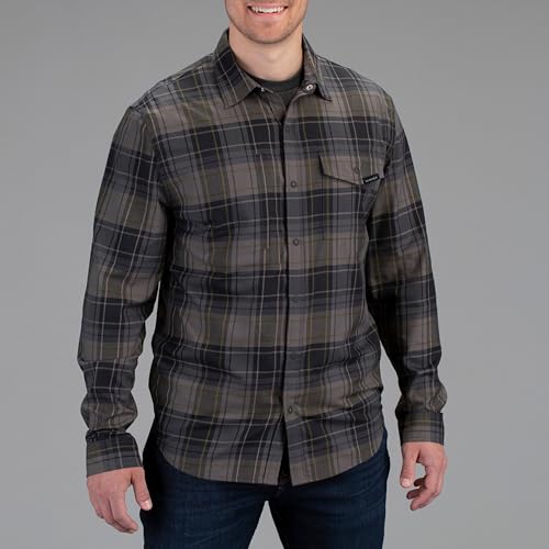 Vortex Men's Trail Call Tech Flannel Shirts - Mechanical Stretch, Moisture Wicking, Underarm Gusset3