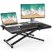 Price comparison product image Fenge Standing Desk Converter 65×45cm Sit Stand Desk with Phone Holder, Portable Computer Laptop Riser Desk for Home Office Use, Black