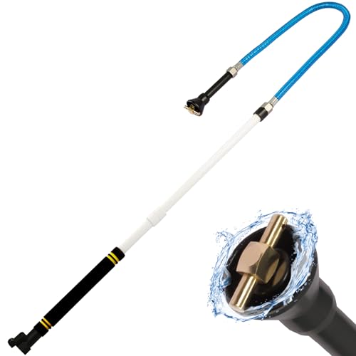 RV Black Tank Cleaning Wand Cleaner Wand Black Tank Cleaner 304 Stainless Steel Build with Sealing Ring Flexible Hose High-Pressure Clog Remover for RV Cleaning