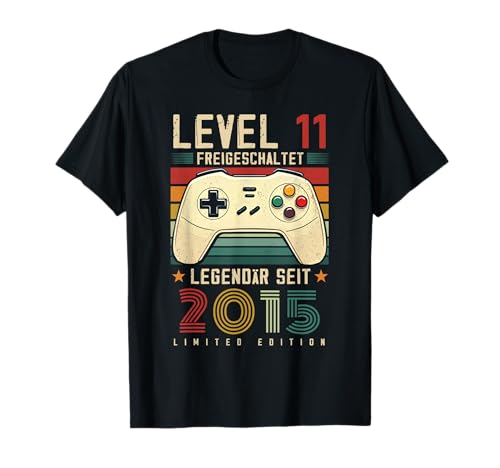 Level 11 Geburtstag Junge Gamer Mann Deko Jahrgang 2015 T-Shirt