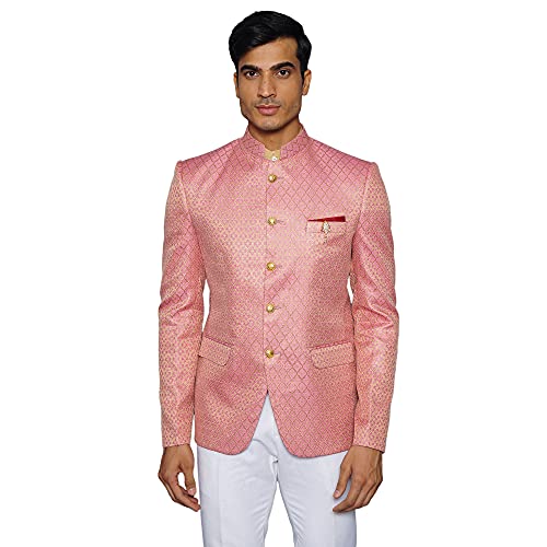 Image of WINTAGE Men's Banarasi Rayon Cotton Green Bandhgala