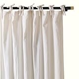 THE ART BOX Natural Gauze Blended Curtains Linen Sabsitute Energy Efficient Light Filtering Tie Top Door Window Treatment 2 Panel Drape for Livingroom (White, L 72' X W 42' Each Panel)