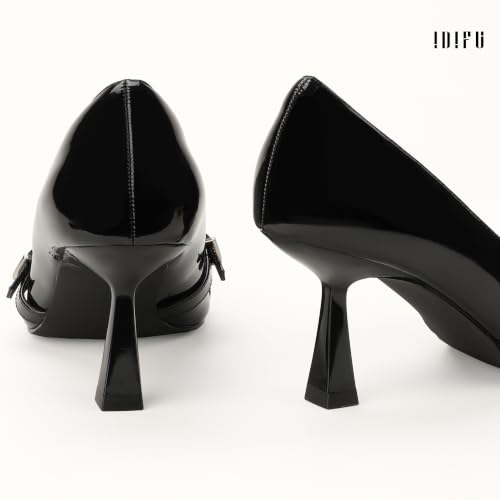 Image of IDIFU Kitten Heels Pumps Closed Pointed Toe Dress Shoes for Women