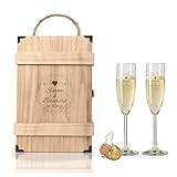 Maße (H/Ø): 24,5cm / 5cm 2 Leonardo Sektgläser mit Geschenkbox und Gravur Kreis Hochzeit Geschenkidee Sektglas-Set graviert