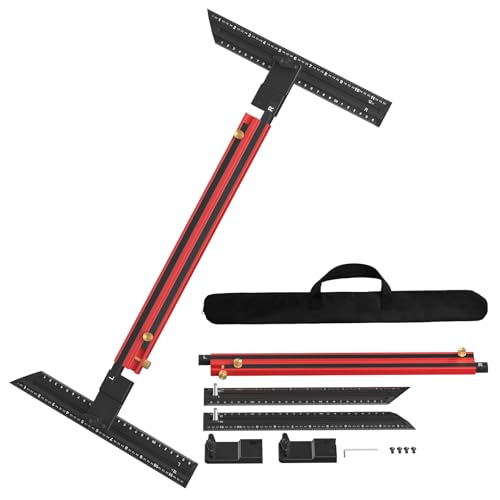 Snowtaros Stair Tread Template Tool, Aluminum Alloy Stair Measuring Tool, 23