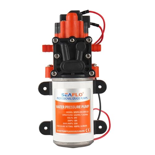 LIGHTEU®, Seaflo DC 24 V 5 l/min 6,9 bar 22S selbstansaugend mit Bypass-Wassermembranpumpe bei Bedarf SFDP2-013-100-22