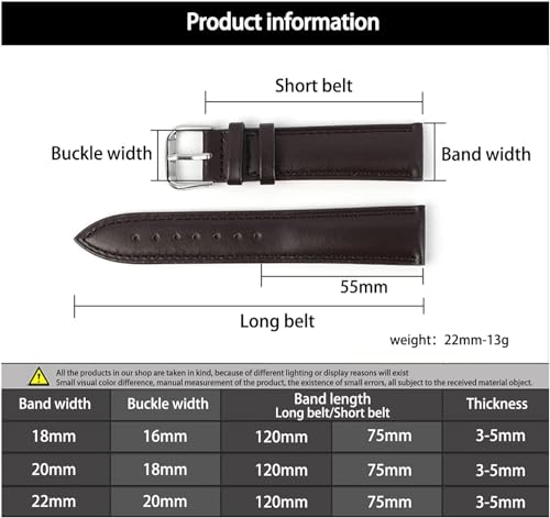 Bracelet de montre en cuir imperméable de remplacement avec texture lisse - 3
