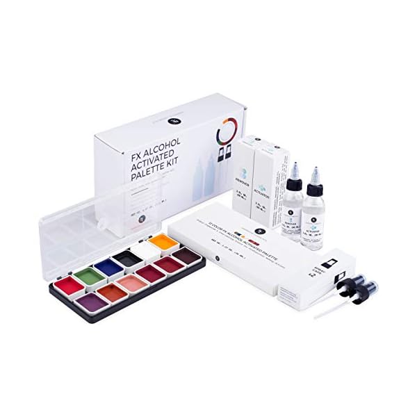 Narrative Cosmetics FX Alcohol-Activated Palette, Activator, and Remover Kit, Professional SFX Makeup Set