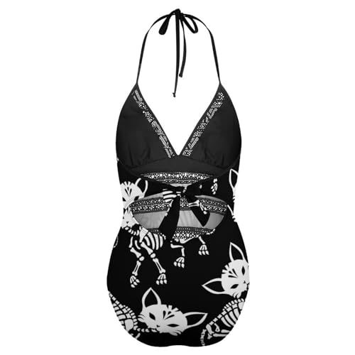 Costume de natation chat squelette pour pool party