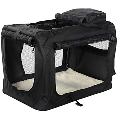 MOOL Lightweight Fabric Pet Carrier Crate for Dogs, Cats or Small Animals, Black