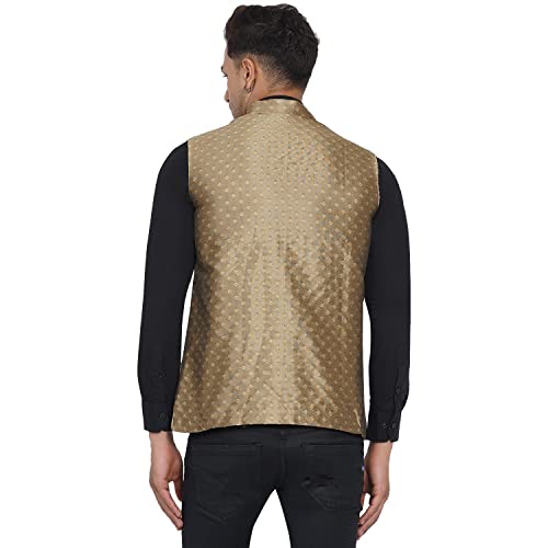 Image of Veera Paridhaan Men's Jacquard Printed Nehru Jacket