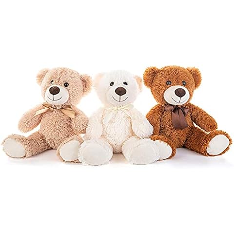 MorisMos 3 Packs Teddy Bears Bulk Stuffed Animals, Cute Small Teddy Bear Plush Toys, Little Stuffed Bear for Kids on Centerpiece Baby Shower, 14 Inches Cover