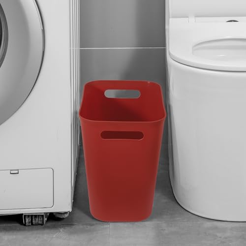 Image of UUJOLY Plastic Small Bathroom Trash Can Wastebasket, 3.5 Gallon, Red