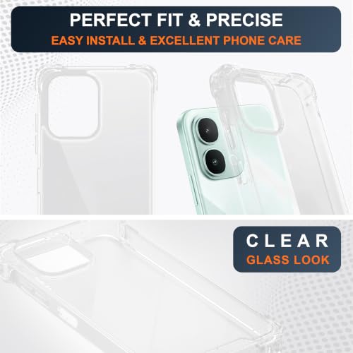 Image of CEDO Cover for IQOO Z11x / Vivo T5x / Vivo Y51 Pro (5G) | Camera Protection Shockproof Bumper-Edge | 360 Degree Protection Acrylic Crystal Clear TPU+PC | Transparent Back Case Backcover (Transparent)