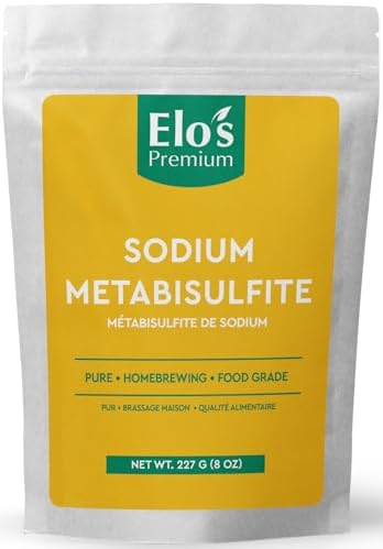 Sodium Metabisulfite (8oz) | Packed in Canada| 100% Pure Food-Grade and Kosher Friendly Additive| Preservative and Antioxidant; Used for Homebrewing, Winemaking, Baking and Fruits; Equipment Sanitizer| by Elo’s Premium