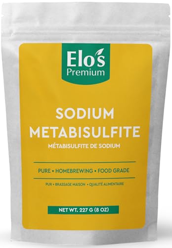 Sodium Metabisulfite (8oz) | Packed in Canada| 100% Pure Food-Grade and Kosher Friendly Additive| Preservative and Antioxidant; Used for Homebrewing, Winemaking, Baking and Fruits; Equipment Sanitizer| by Elo’s Premium