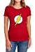 Women's Flash Lightning Bolt Logo T Shirt & Stickers (Medium) Red