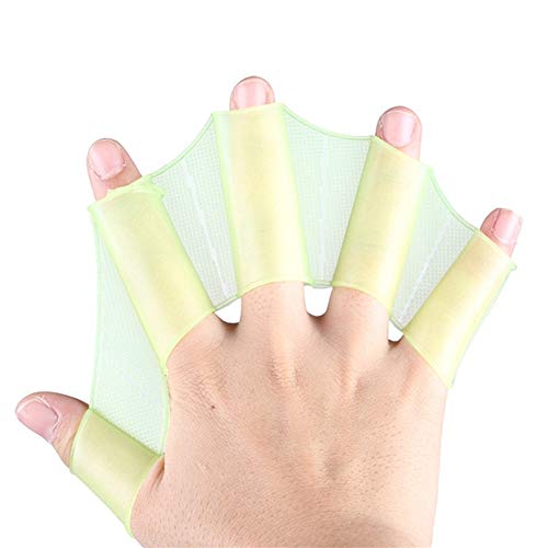 1 Pair Silicone Hand Swimming Fins Flippers Swim Palm Finger Webbed Gloves Paddle