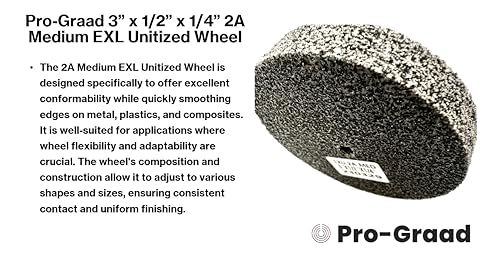 Image of EXL Unitized Wheel, 3 inch Diameter x 1 /2 inch Wide x 1 /4 inch Arbor, 2A Medium, Aluminum Oxide | 15532 | (Pack of 5)