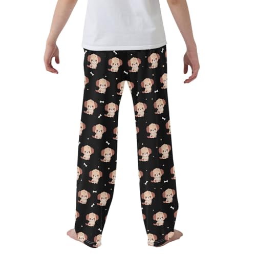 CaTaKu Boys Cute Dog Puppy Pet Pants for Boys Girls Wide Leg Sweatpants Kids Long Bottoms with Pockets Size 6-14Y2