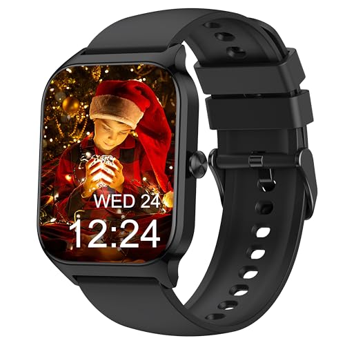 Smartwatch Bambini Uomo Donna, 100+ Sports & 24/7 Salute Orologio, Chiamate Bluetooth, Pressione Sanguigna, Frequenza Cardiaca, Stress, con/senza app, Sveglia, Calcolatrice, Contapassi Android iOS