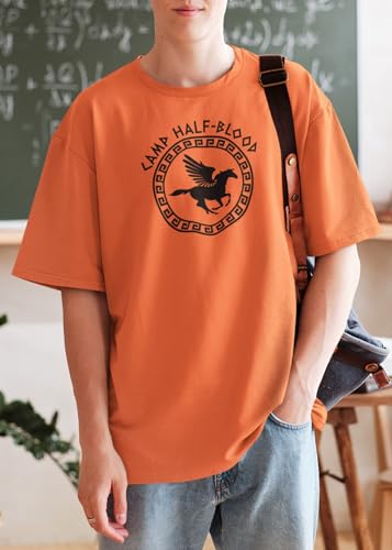 Personalized Camp Half Blood Shirt with 13 Cabins, Percy Jackson Fan Shirt, Unisex Greek Mythology Graphic T Shirt, Customizable Tee, Book Lovers Gift Orange3