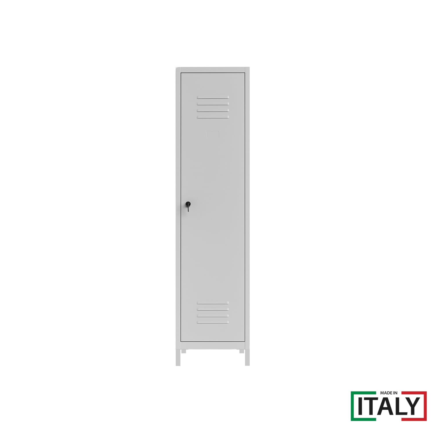 OWIJI Armadietto Spogliatoio Sporco Pulito Grigio Premium Quality Made in Italy 1 Anta 180x36x35 cm Lamiera Ripiano Appendiabiti Cartellino Armadio Palestra Ufficio Garage Salvaspazio Doppia Chiave