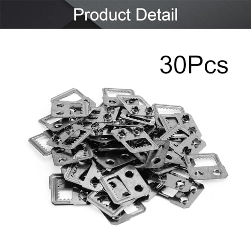Image of Bettomshin 30Pcs Sawtooth Picture Hangers, 1.06 inch x 0.71 inch Double Hole Picture Frames Hangers, Metal Black Galvanized Picture Hanging Hardware for Frames Paintings Artwork Home Decoration