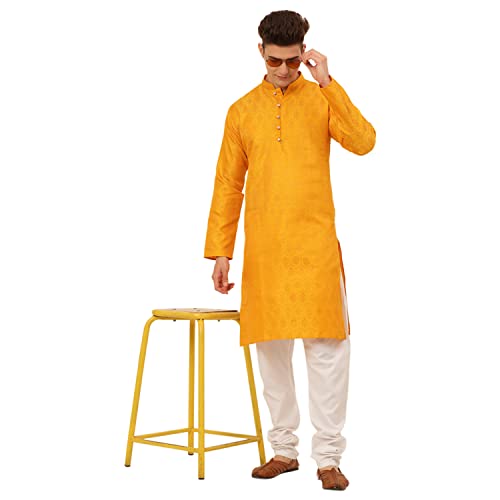 Image of Jompers Silk Blend Men's Woven Design Kurtas.