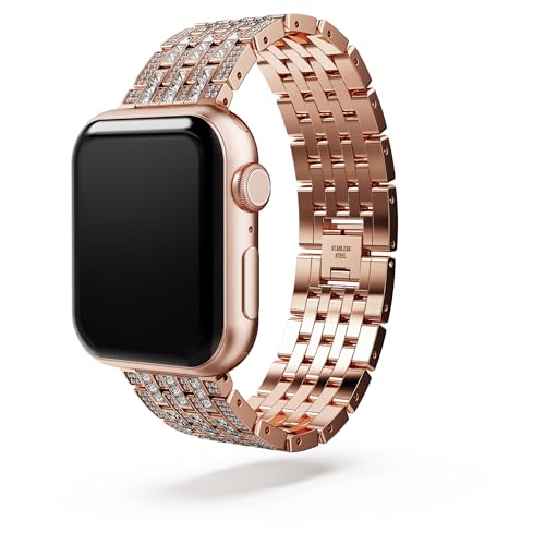 Image of Swarovski Sparkling princess strap, For Apple Watch 40mm & 41mm, Rose gold tone, Rose gold-tone finish