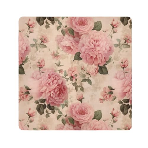 ODAWA Foldable Protective Wrap Floral Roses Beige Self Adhesive Cloths 17.7