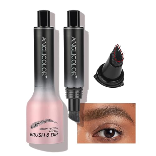 Anglicolor Mejorado Lapiz Cejas LíQuido,Lapiz Cejas Microblading,Lapiz De Cejas Larga DuracióN A Prueba De Manchas,Cepillo Cejas Angular Teardrop,Cejas Maquillaje (#05Espresso)