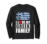 « I love my grec family » en disant un joli design familial avec le drapeau de la Grèce.