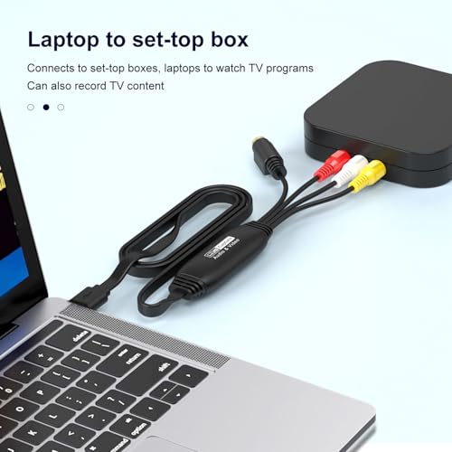 Fabater Konwerter VHS na Cyfrowy, Konwerter Audio-Wideo USB na AV 720P, Karta Przechwytywania Wideo USB 2.0 do Kamery DV, Konwersja VHS VCR DVD nas Adapter Cyfrowy