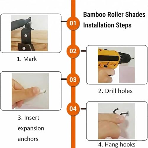 Rideau occultant en bambou naturel isolant et brise-vue pour fenêtre et pergola de jardin - 8