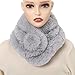 Yeieeo Women’s Winter Fake Faux Fur Loophole Scarf Fashion Furry Wrap Warm Soft Cozy(Grey)