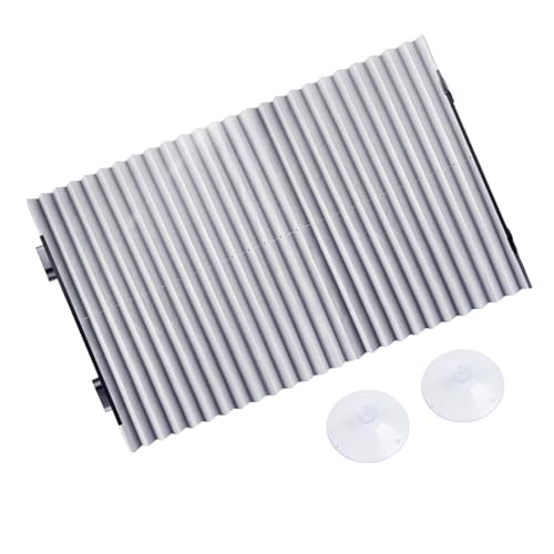 Tragbarer, automatisch einziehbarer Sonnenschutz, 46 cm, Aluminiumlegierung, thermisch reflektierender Schutz, Fahrzeugfensterabdeckung, Auto-Thermoschutz mit Aluminium-Isolationsschicht