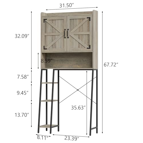 Overthetoiletstoragecabinetfarmhousestoragecabinetovertoiletwith2barndoortoiletpaperholderstandhomespacesavingtoiletrackforbathroomrestroomlaundry  Urban Country Home Decor Over the toilet storage cabinet farmhouse storage cabinet over toilet with 2 barn door toilet paper holder standhome space saving toilet rack for bathroom restroom laundry  urban country home decor
