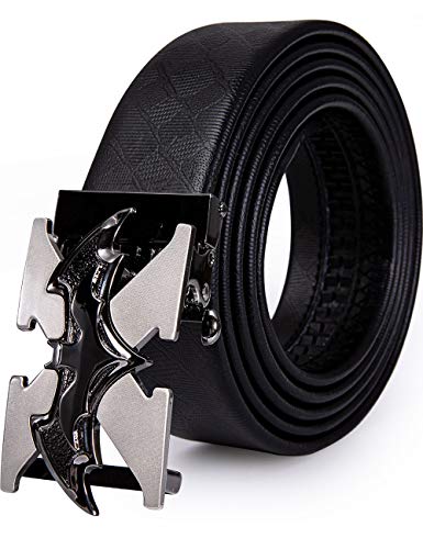 Dubulle Designer Ratchet Belt for Men Leather Fashion Adjustable Automatic Buckle Sliding Removable Dress Casual