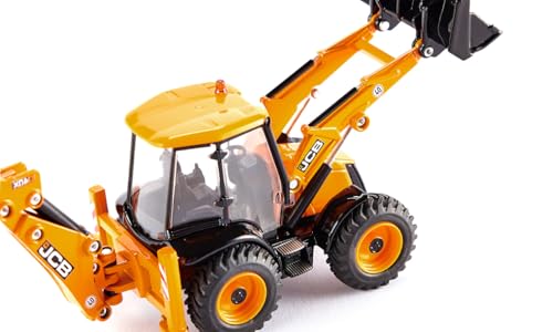 siku 3558, JCB 4CX Baggerlader, 1:50, Metall/Kunststoff, Gelb, Viele Funktionen, Kombinierbar mit siku Modellen im gleichen Maßstab