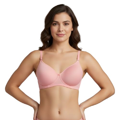 Women's Non Wired Padded Full Coverage Everyday Bra with Adjustable Straps | Soft Cotton Blend Fabric | Comfortable Regular Wear Bra-picture-12