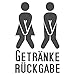 Produktbild Folistick Getränkerückgabe Aufkleber WC Türaufkleber Bad Flur Toilette Aufkleber (Dunkelgrau)
